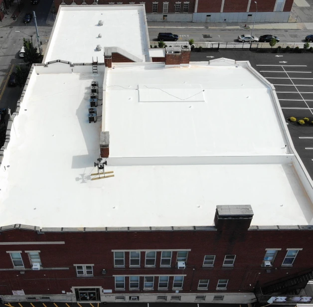 New Roof Coating applied to a public building in Connecticut